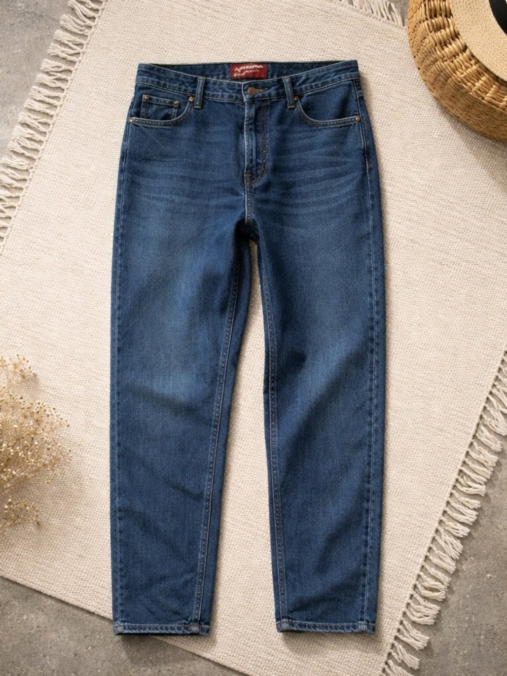 30x36 Arizona Men's Relaxed Straight Jeans Blue Cotton Rare